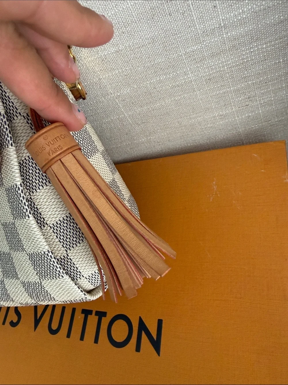 Louis Vuitton Croisette Damier Azur Canvas  Crossbody Bag in Cream With COA